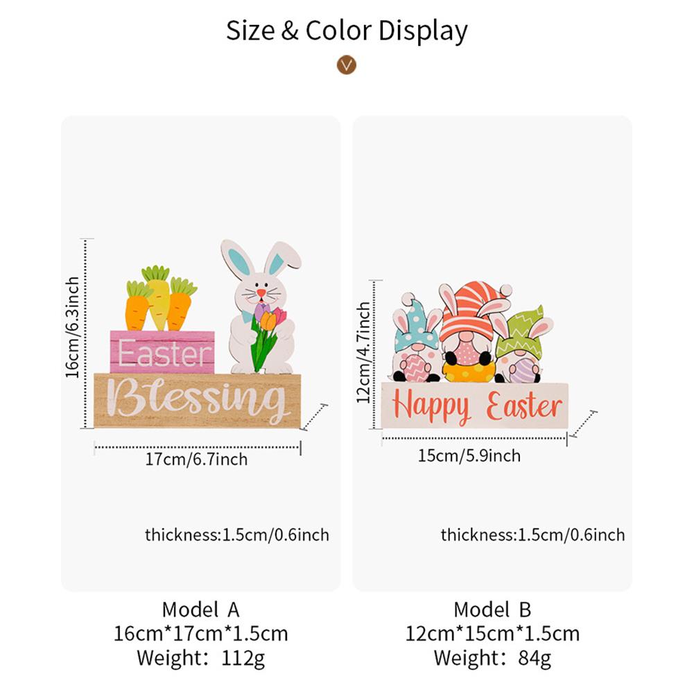 Easter Wooden Ornament Rabbit Gnome Easter Decoration Supplies For Table Desktop Office Home Decor