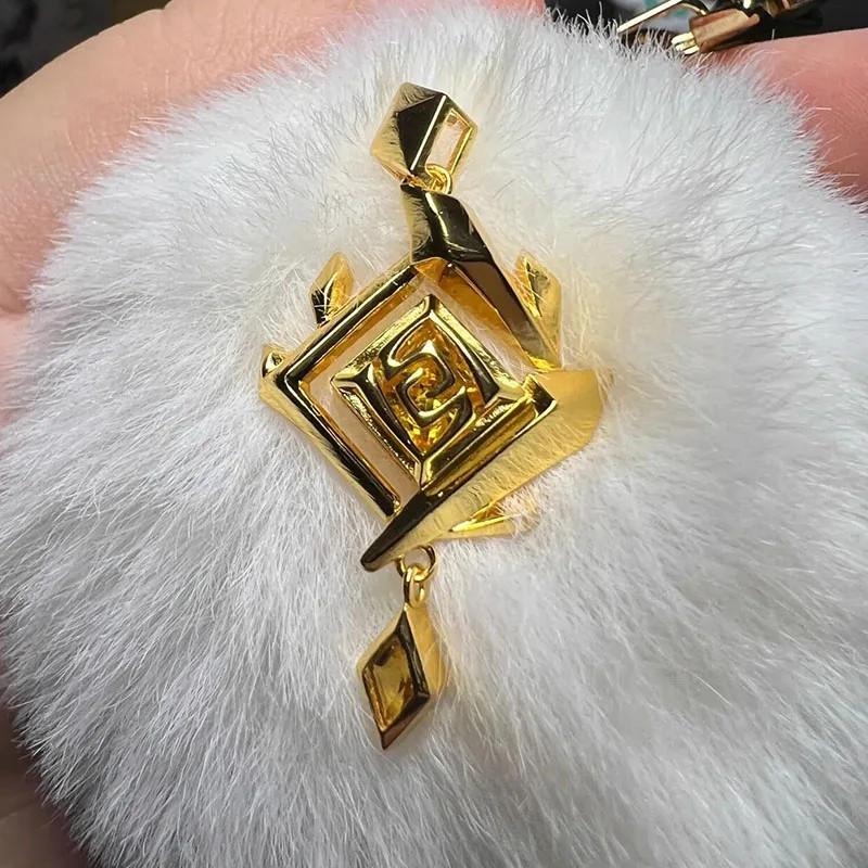 Anime Spiel Genshin Impact Zhongli Geoculus Cosplay Halskette für Erwachsene Unisex Legierungskette Choker Schmuck Kostümzubehör Requisite