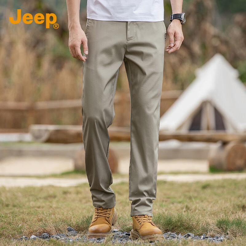 Jeep Men's Tencel Lyocell Blend Straight Fit Casual Business Pants