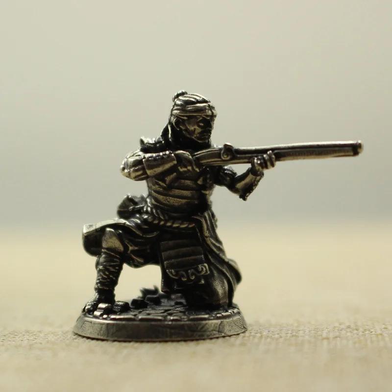 Brass Metal Board Games Japanese Samurai Figurines Miniatures Gunmen Soliders Toy Models Statues Desk Ornament