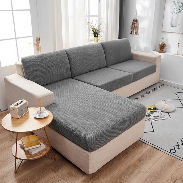 

Жаккардовый чехол для подушки на сиденье дивана, эластичный чехол на сиденье стула, съемный чехол для дивана, эластичная защита для мебели, 1/2/3/4 сиденья Normal Size (S)-1pc серый