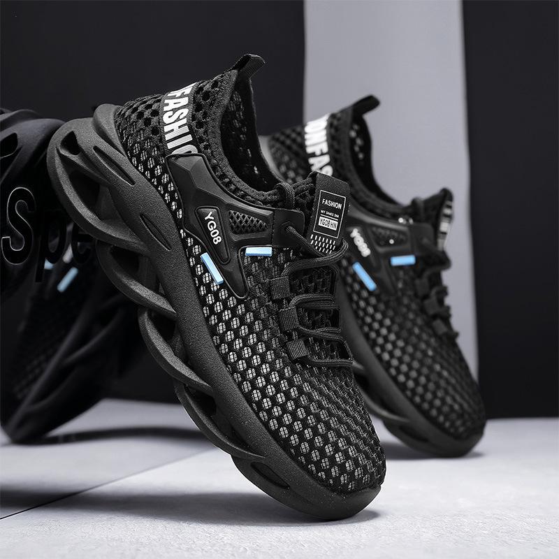 2025 summer new daily running sports lace-up trendy men's shoes large mesh mesh breathable low-top sports men's shoes