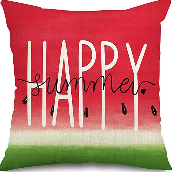 New Nordic Linen Pillowcase Summer Fruit Print Pillowcase Sofa Cushion Cover Home Furnishing