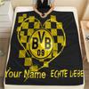 1PC Custom Name BVB Patterned Flannel Blanket Suitable For All Seasons for Home Decor Warmth and Comfort Gifts Holiday Present -HE41