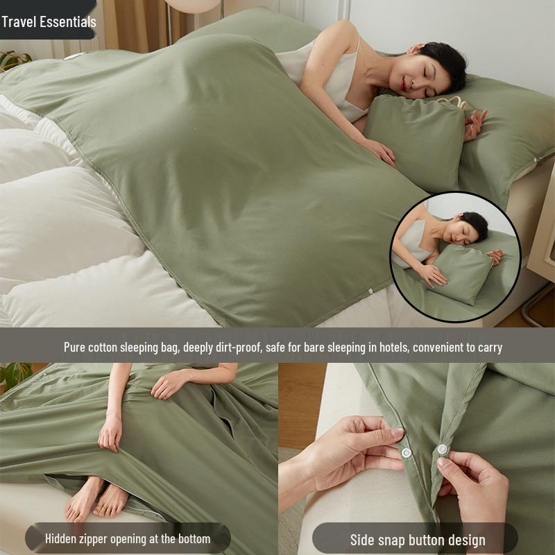 

Pure Cotton Anti-Dirt Sleeping Bag and Duvet Cover for Travel 80x230cm