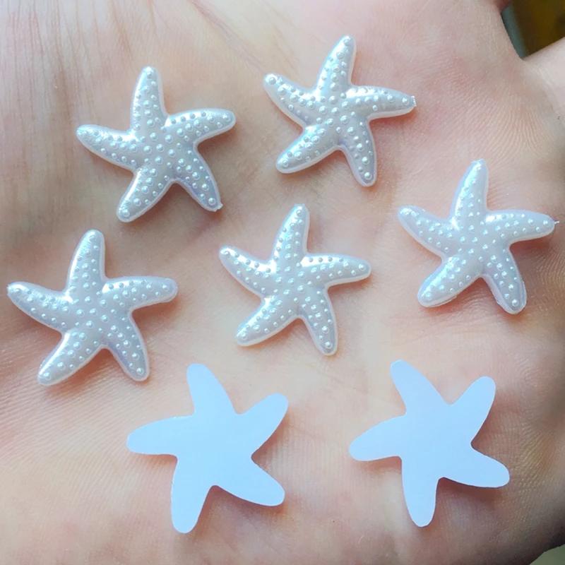 80pcs 18mm DIY Resin sky blue Flatback Starfish Star Mobile Phone Decoration wedding decoration A088