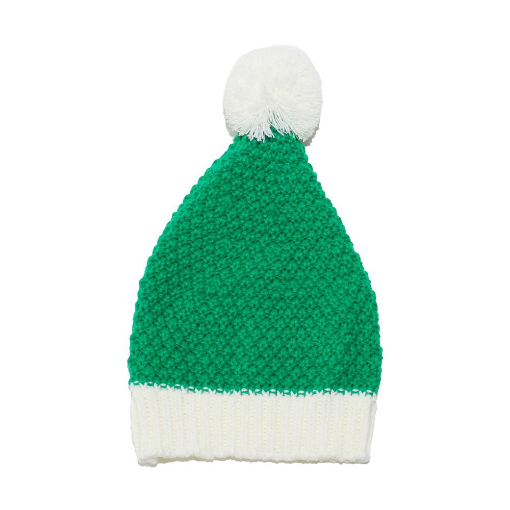 Autumn and winter Santa Claus men and women red green long tube knitted hat wool hat Christmas hat