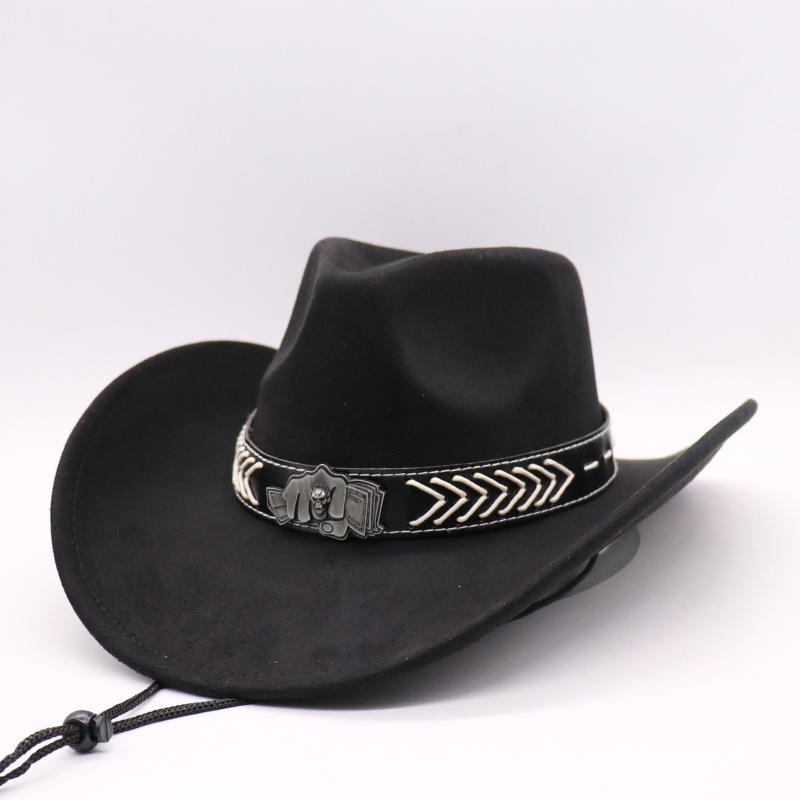 Popular European and American classic suede western cowboy hat, men's and women's fashion big-brimmed top hat shading