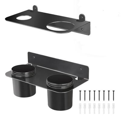 Double Hole Sizes 1.7in-2.9in Space Saving Adjustable Wall Mount Funnel Holder Support with Removable Drip Trays for Garage Workshop Use