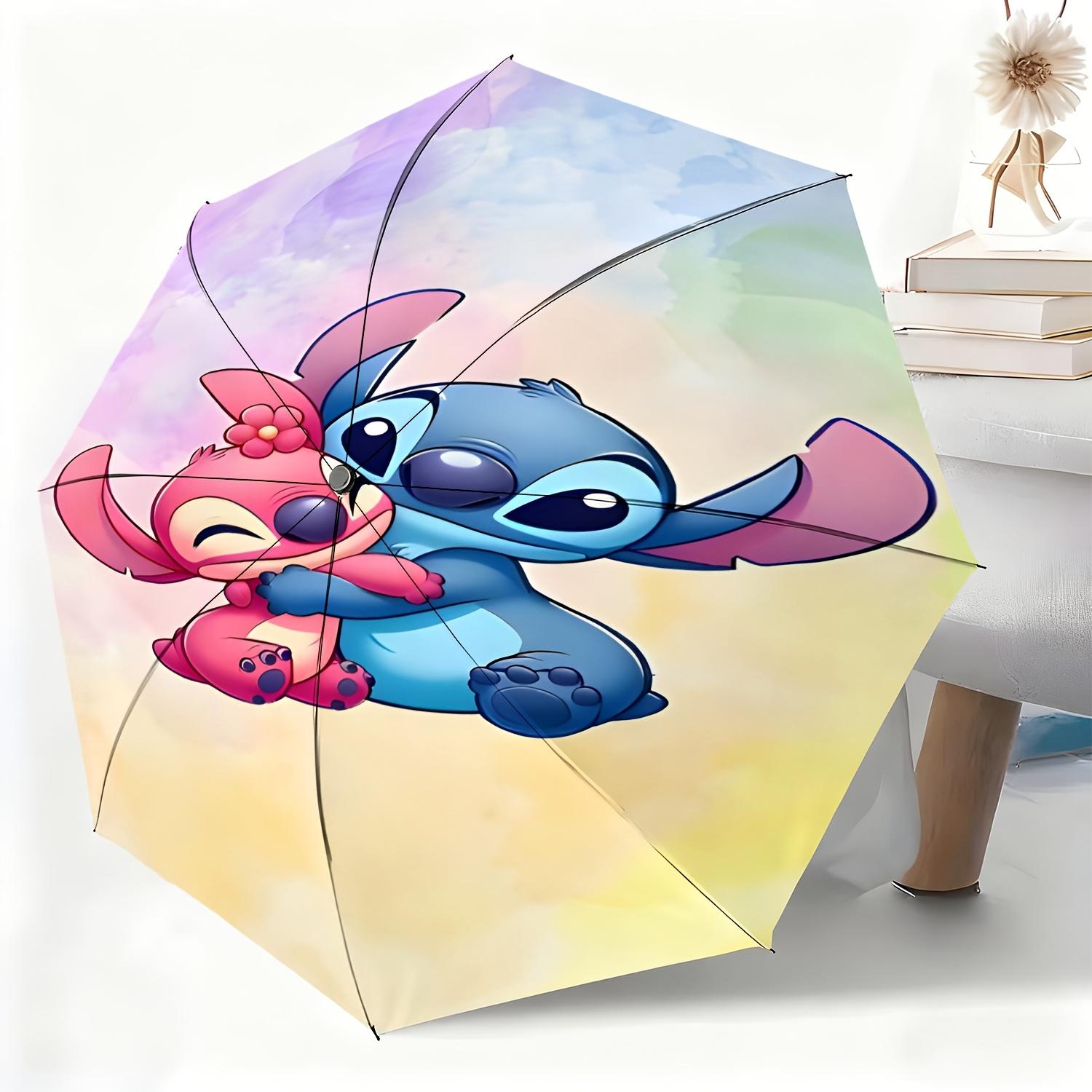 

A Fully Automatic Umbrella Featuring The Disney-Licensed Stitch And Angel Cartoon Characters, Suitable for All Occasions As a (as the picture,Iron&8K)