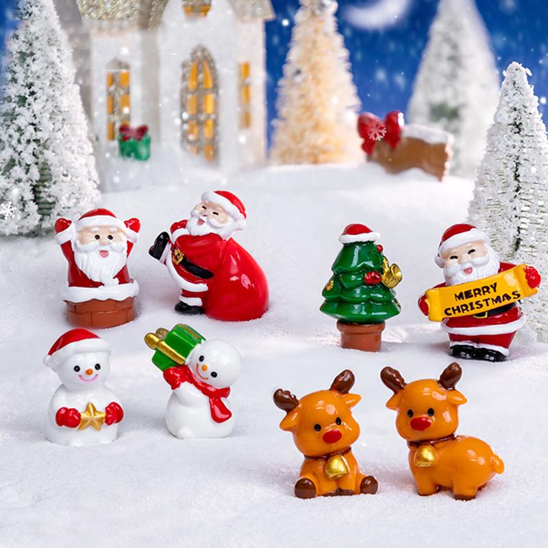 1PC Hand-Painted Holiday Decor Christmas Miniature Figurine Gifts Ornaments Art Crafts Multiple Options Available