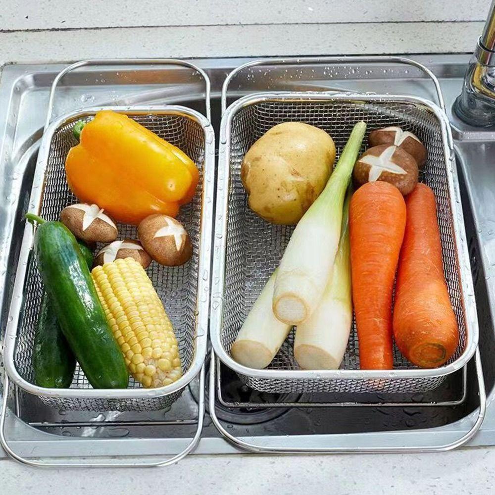 1Pcs Adjustable Length Drainer Basket Vegetables Fruits Strainer for Vegetables Fruits Pasta Dishes