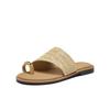 Fashion Shoes Women Slippers Flat Slides Pantofle Low Rubber Flip Flops Soft 2025 Summer Hawaiian Hoof Heels Rome Casual Fabric