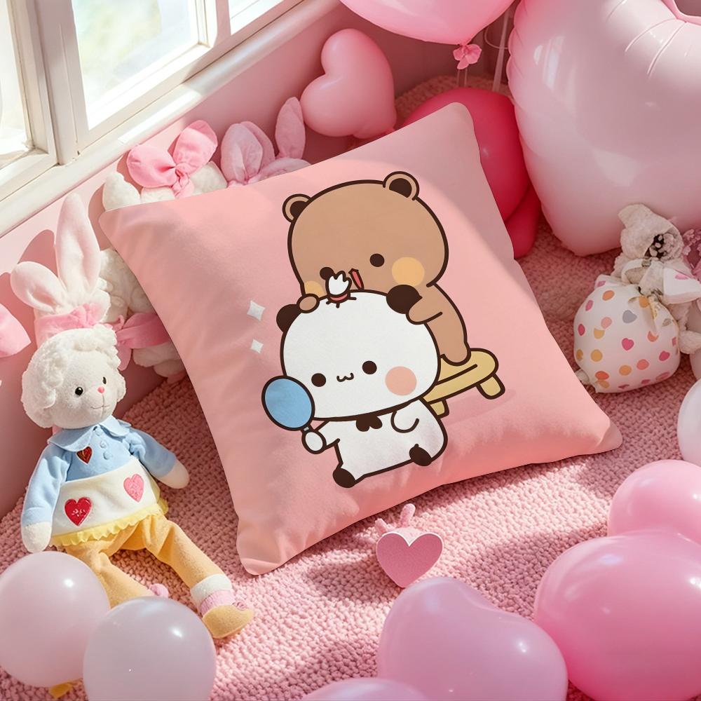Panda Bubu And Dudu Cushion Cover Pattern Printed Pillowcase for Living Room Sofa Cushion Cover & Bedroom Decor