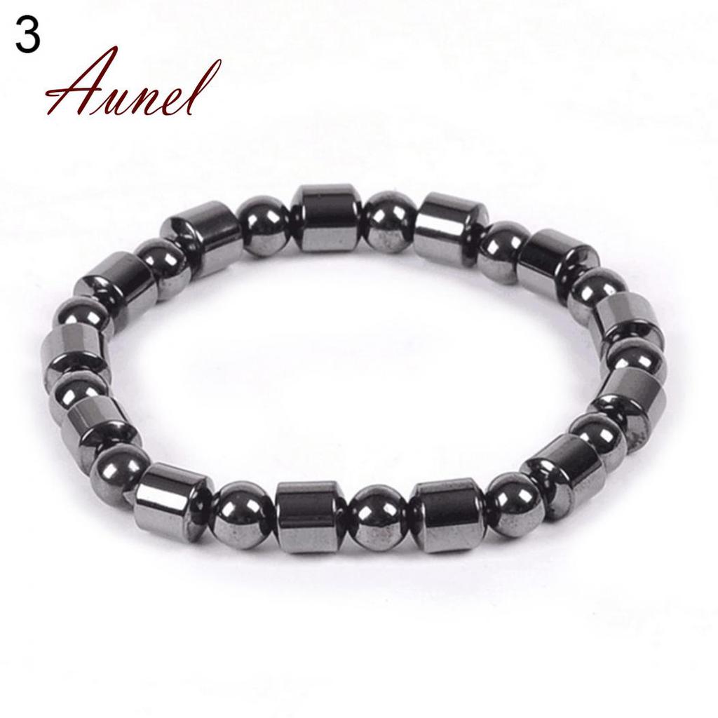 Fantastisches biomagnetisches Magnetarmband aus mehrförmigen schwarzen Hämatitsteinen