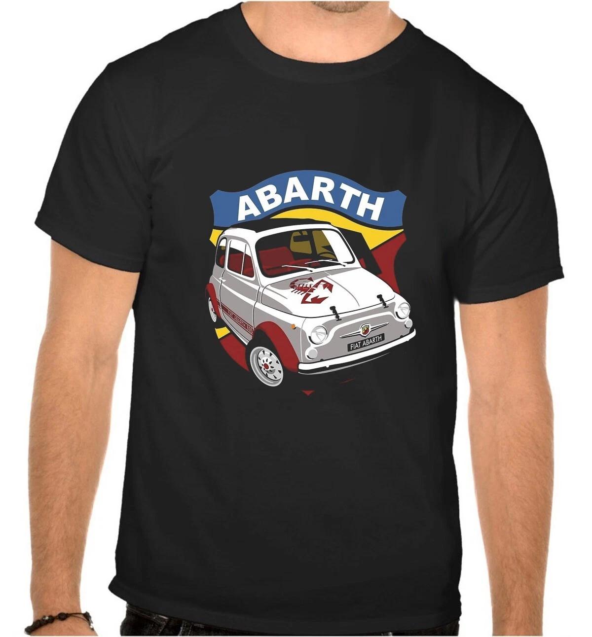 ABARTH FIAT CAR Логотип Черная ФУТБОЛКА -1108- 4XL