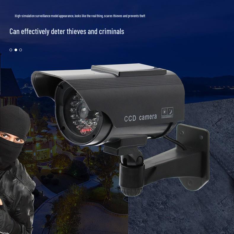 Solar-Powered Fake Security Camera Simulation Bullet Style