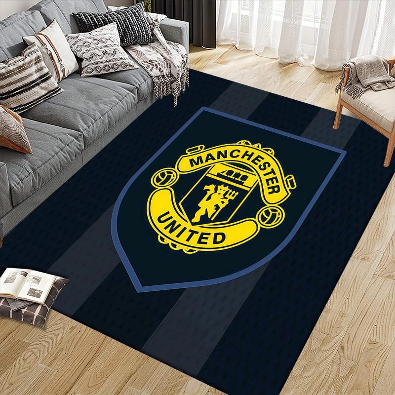 Manchester United2 Flannel Pattern Square Carpet,Area Rug,Carpet Rug for Living Room Bedroom Sofa Playroom Decor,Non-slip Floor Mat