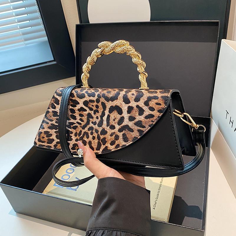 Streetwear Leopard Print Small Pu Crossbody Bag With Magnetic Closure For Daily Use