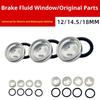 Brake Reservoir Sight Glass Kit for Motorcycle Service, 10-Piece Clear Glass Parts with Rubber Gasket Pieces for Upkeep