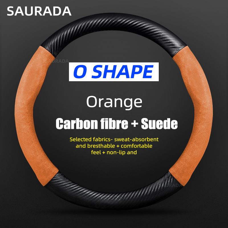 Car Steering Wheel Cover 38cm Leather D Shape For Golf Polo Jatta Passat K3 Suzuki Swift Nissan Rogue Mercedes AMG Accessories