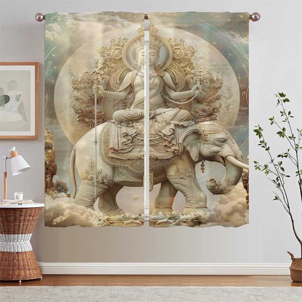 

Жалюзи универсальные Бодхисаттва современное украшение для дома тюль в кухонных шторах шторы для спальни 2 шт. глухая перегородка W107xH160cmx2pcs-CL