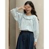Women's Literary Lace Collar Long Sleeve Shirt: College Forest Style for 2026 Spring/Autumn