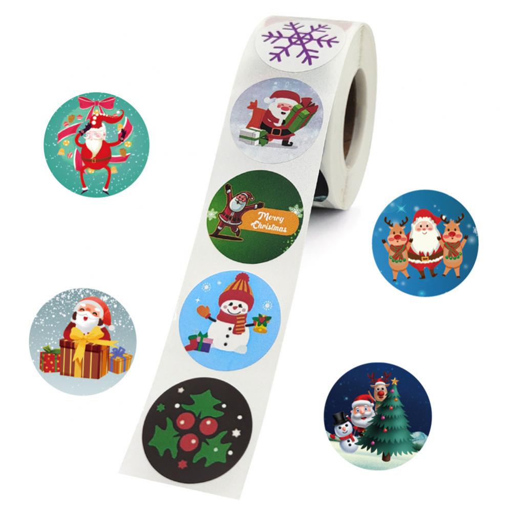 2025 Christmas Gift Stickers Decorative Sealing Sticker Merry Christmas Reward Self-adhesive Labels Children's Party