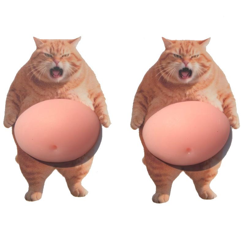 1/2Pcs Cute 3D Squeezable Soft Belly Dog Cat Stickers DIY Relieve Stress Mobile Phone Laptop Decoration Decal Home Decor