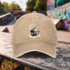 Piano Music Note Graphic Washed Baseball Cap Distressed Cotton Outdoor Casual Adjustable Hat