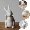 NUOBESTY Rabbit Figurine, Cute Easter Decoration, White Ceramic Rabbit Figurine, Nordic Style, Room Decor, Gift, Set of 2 (AB Style)