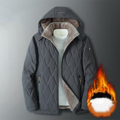 Men's Thick Warm Bomber Jacket Coats Men Thicken Warm Plush Parkas Hooded Coat Fleece Man's Jackets Outwear