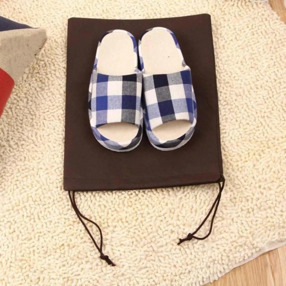 10 Pcs/Set Shoe Dust Cover Non-woven Fabric Dust Proof Drawstring Storage Bag Non-woven Fabric Color Random Household Items