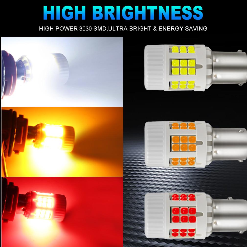 2Pcs Ceramic 1156 PY21W BAU15S LED Canbus P21W BA15S LED Bulbs No Hyperflash BAY15D 1157 P21/5W 36SMD 3030 Car Turn Signal Lights W/ Fan Auto Lamps