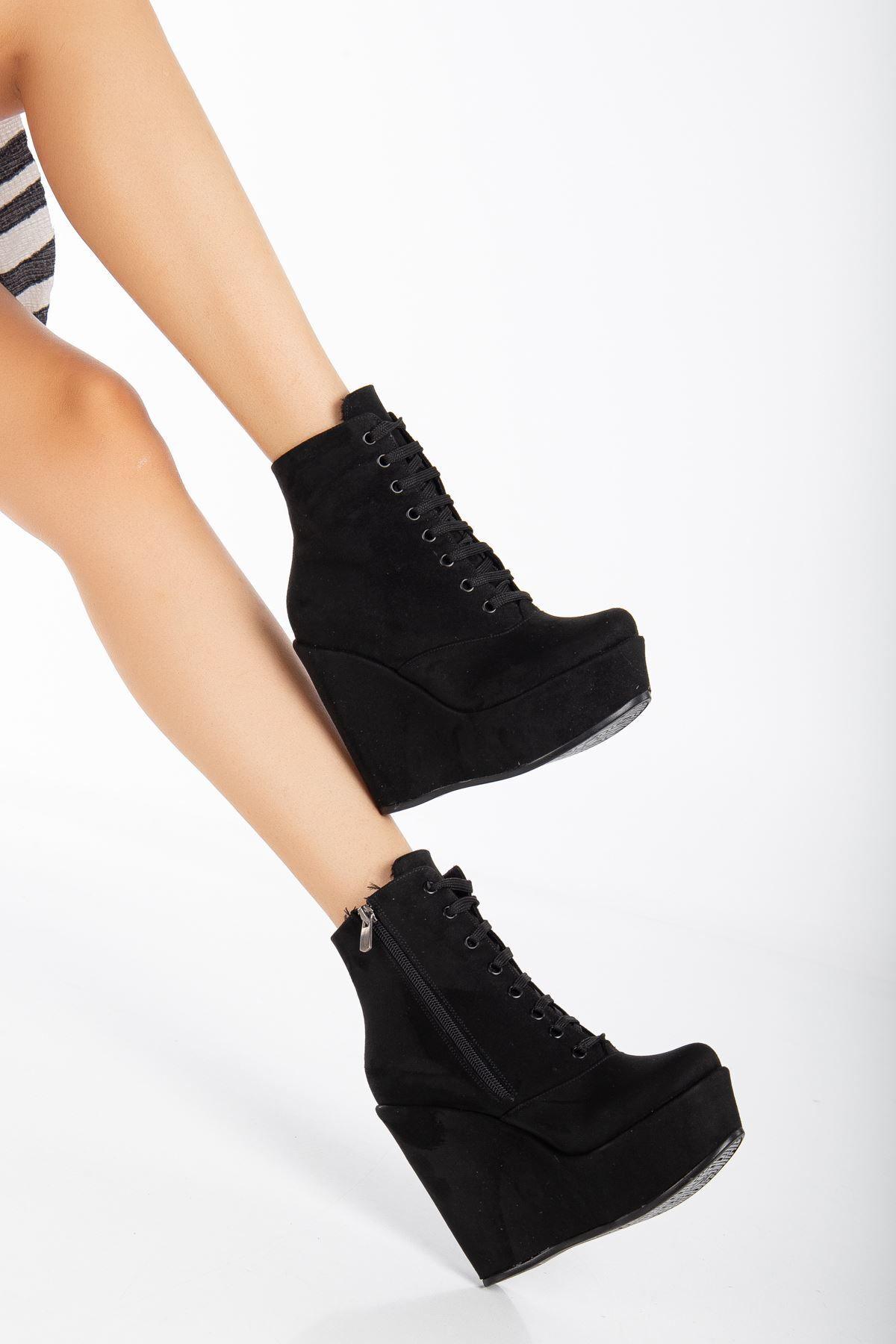 

Women Modern Stylish Fashion Viva Women s Zipper Black Suede Platform Boots 36