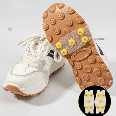 5-tooth Transparent Outdoor Anti-slip Shoe Cover with Invisible Traction Cleats, Ice Grips for Hiking, Trail Running, and Fall Prevention