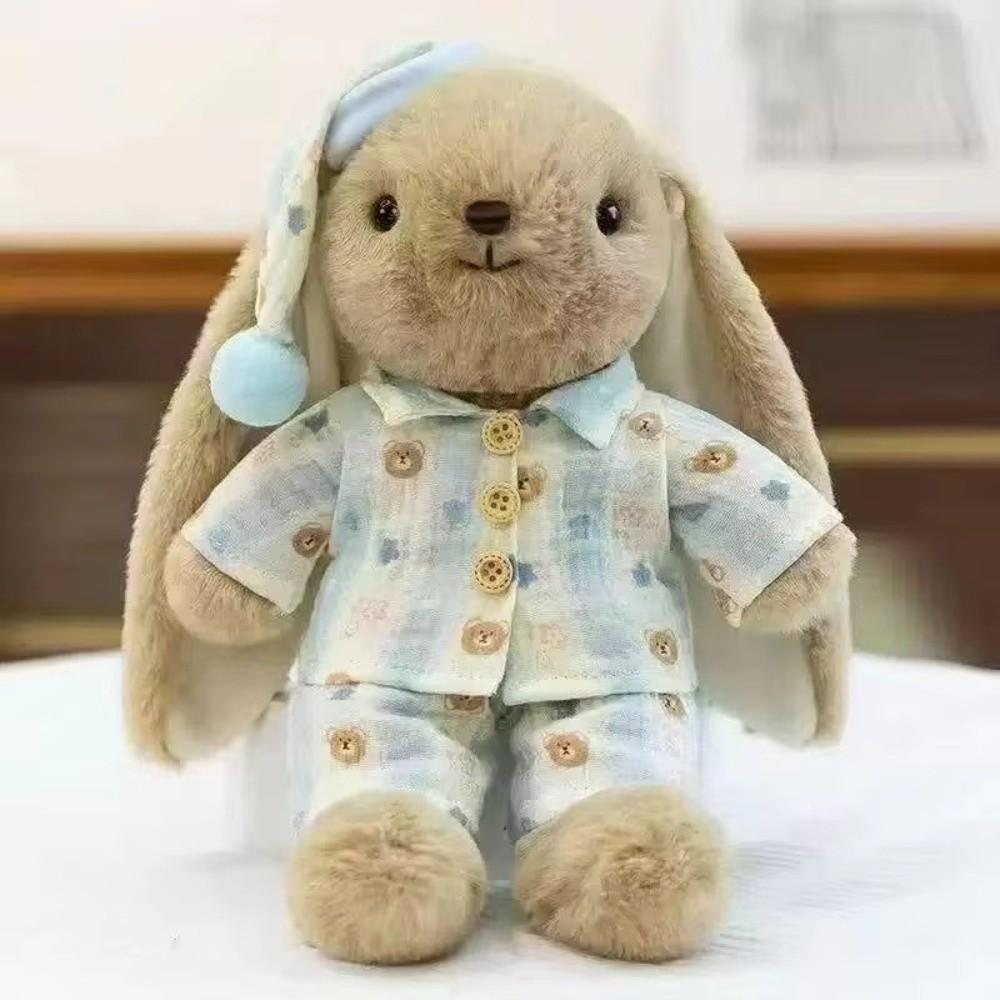 Clothed Bunny Bunny Plush Toy Long Ear Rabbit Plushie Stuffed Animal Rabbit Sleep Companion