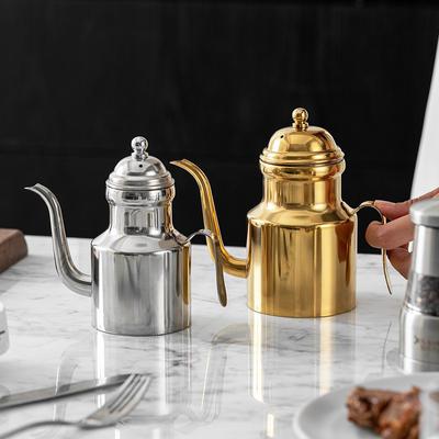 310/500Mlstainless Steel Olive Oil Bottle Long Spout Grease Container Vinegar Dispenser Sauce Seasoning Condiment Jar