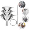 Stainless Steel Funnel Home Use Kitchen Oil Filter Household Cooking Wide Mouth Liquid Nylon Dispensing