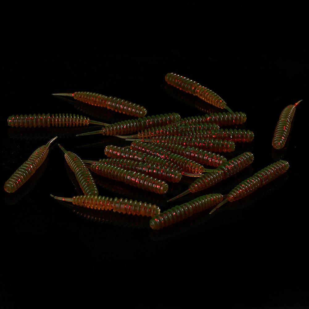 20buc Momeală de Pescuit Vierme Moale Realist Set Cutie Accesoriu Nada (Maro)