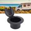   Round Electric Cable Cover Snap Lock Door, High Grade ABS Material, Easy Installation, Neat Look, 3-1Celsius2in Interface RV Trailer Black, For Outd