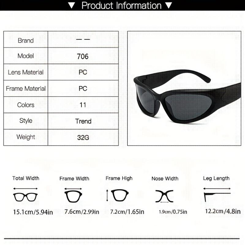 16 Piece Set of Y2K Future Glasses Unisex Full Frame PC Frame and Lensessuitable for Driving and Activity Use