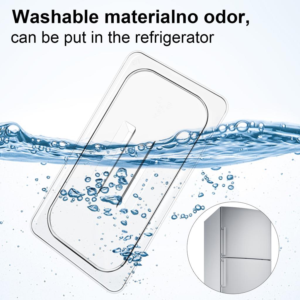 10 Pcs 1/3 Size Clear Food Pan Lids Polycarbonate Universal Handled Hotel Pan Cover Table Catering Plastic Food Pan Lid With Han