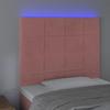 3122465 vidaXL LED Headboard Pink 90x5x118-128 Cm Velvet