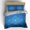 Floral Pattern Blue Three-Piece Set Multiple Sizes Kid'S And Adults' Bedroom Exquisite 3Pc Bedding Set, Gift