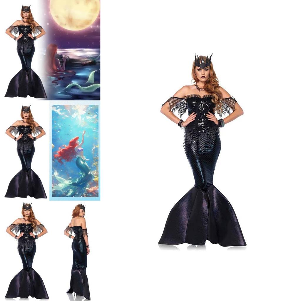 Hot Movie Theme Mermaid Princess Costume Long Dress For Stage Performance And Role Play