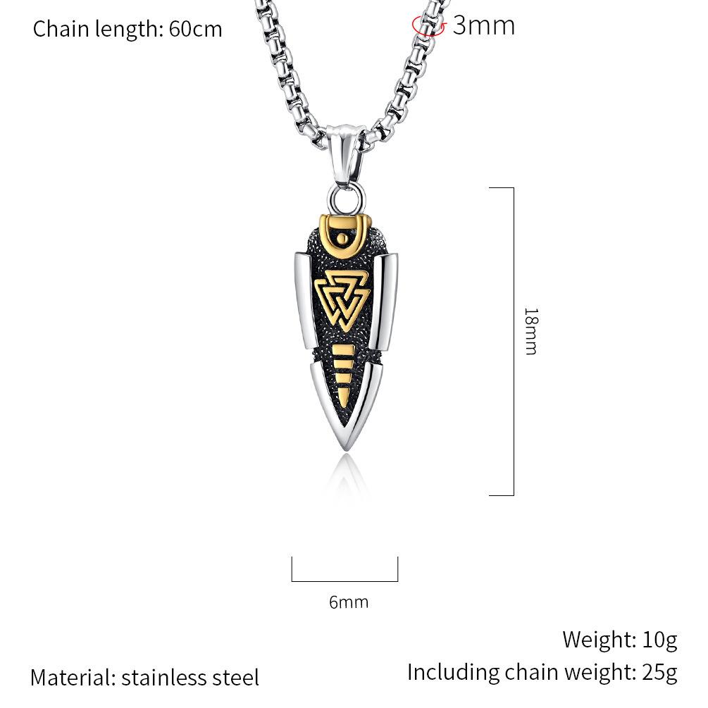 Odin's Spear Valknut Gungnir Viking Necklace For Men with Rune Symbol Raven’s of Odin Labradorite Norse Mythology Pagan Jewelry