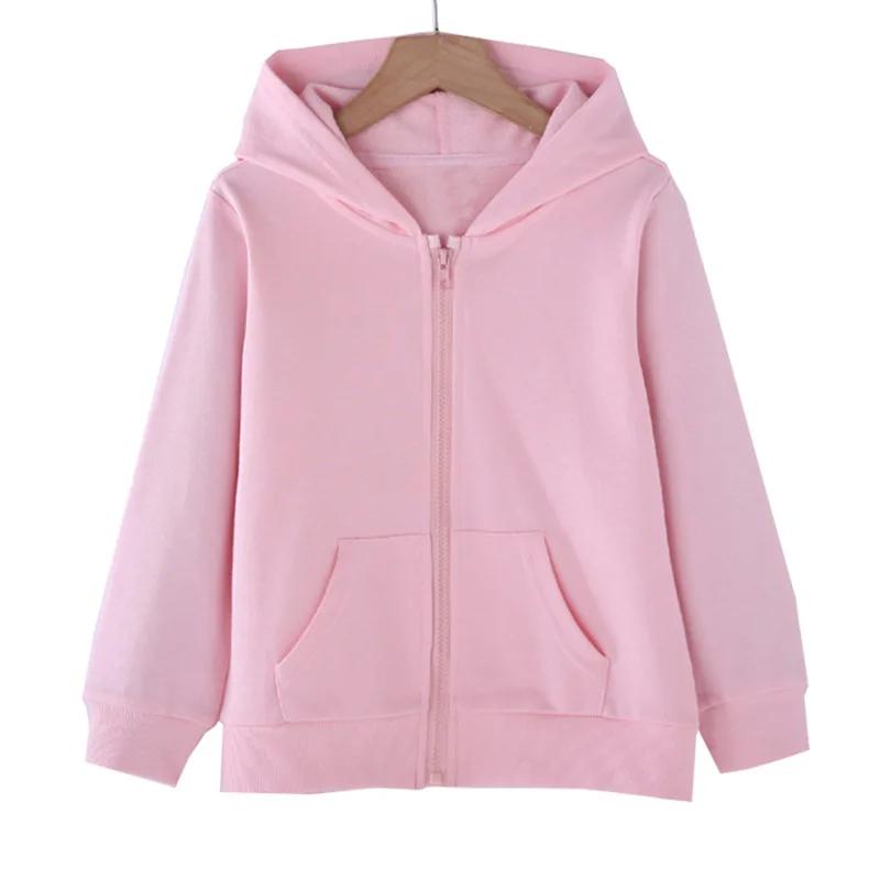 Kids' Girls Boys Outdoor Solid Top Zipper Coat Casual Hoodie Sweatshirt with Zipper Kids Jacket