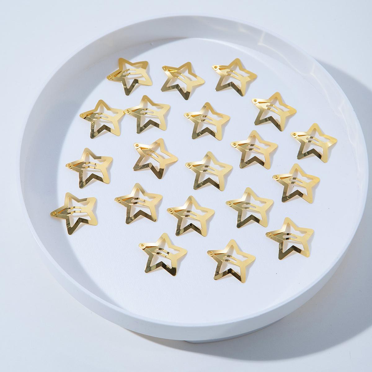 

20 шт. Заколки для волос BB в форме звезды, пентаграмма, 3 см, маленькие, милые, крутые, металлические, простые, модные, женские, пятиконечные, Y2k аксессуары, заколки для волос