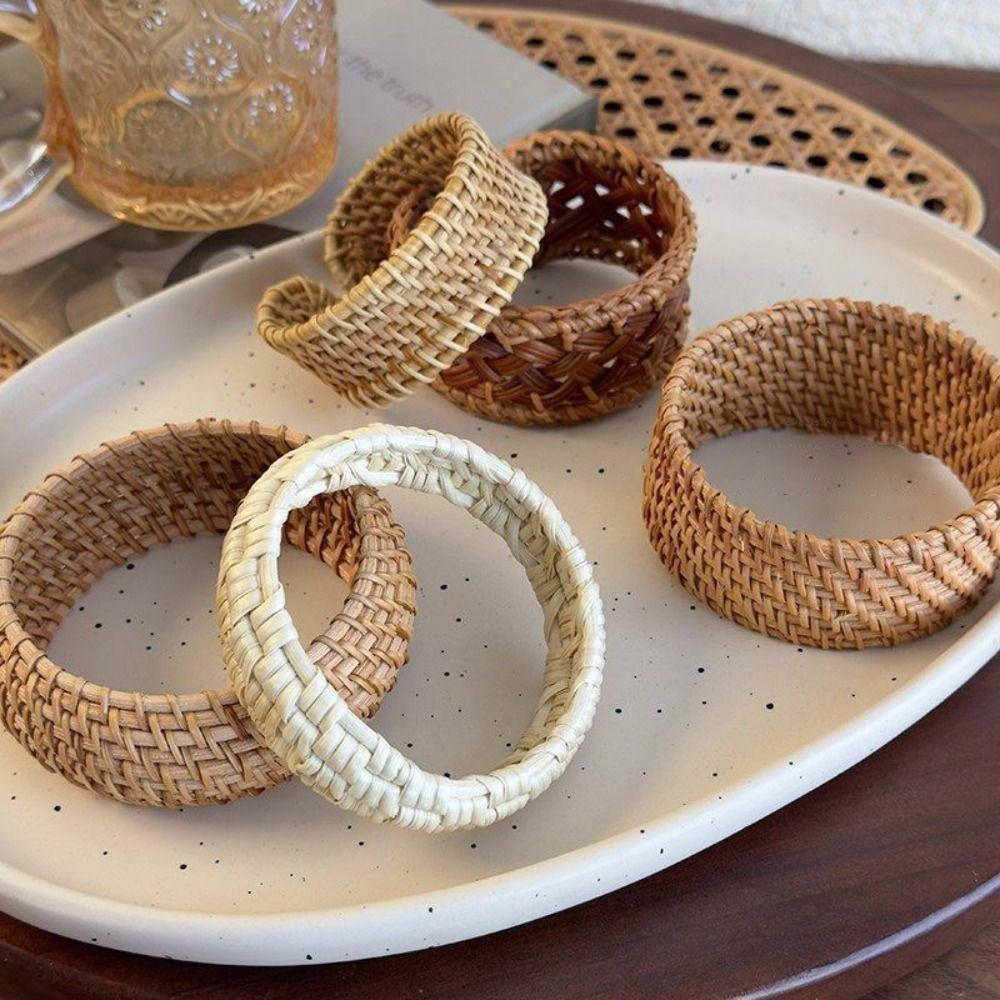 Handmade Ethnic Style Bangle Hand Ring Bohemian Braided Bracelet Rattan Woven Bracelet Vacation